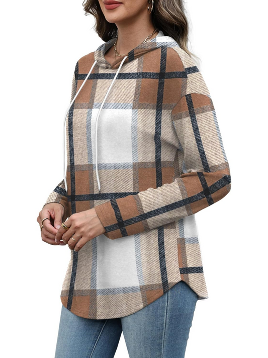 2025 Women's Long Sleeve Plaid Oversized Hoodies (buy 2 free shipping)