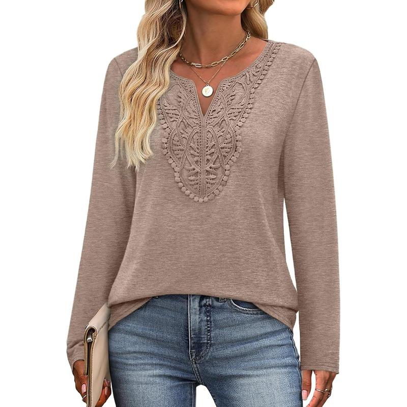 Women Blouses Dressy Casual V Neck Long Sleeve Shirts Fall Outfits Trendy Top