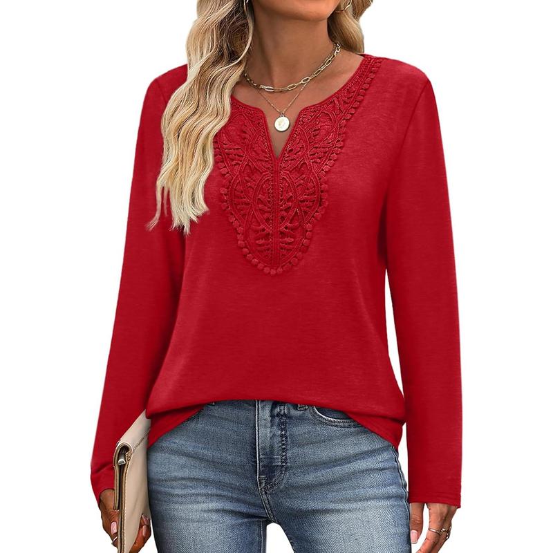 Women Blouses Dressy Casual V Neck Long Sleeve Shirts Fall Outfits Trendy Top