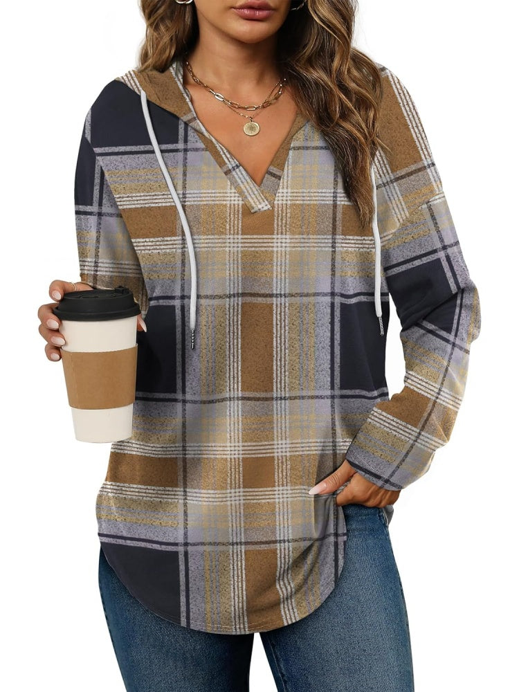 2025 Women's Long Sleeve Plaid Oversized Hoodies (buy 2 free shipping)