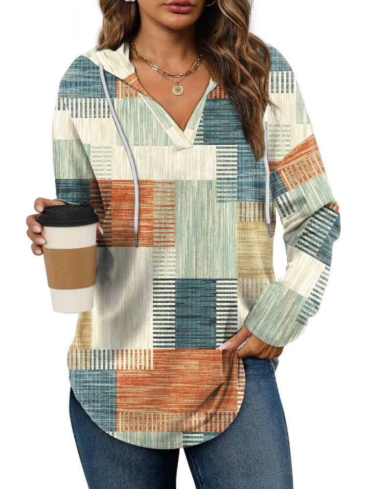 2025 Women's Long Sleeve Plaid Oversized Hoodies (buy 2 free shipping)