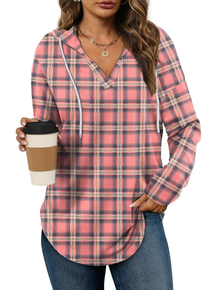 2025 Women's Long Sleeve Plaid Oversized Hoodies (buy 2 free shipping)