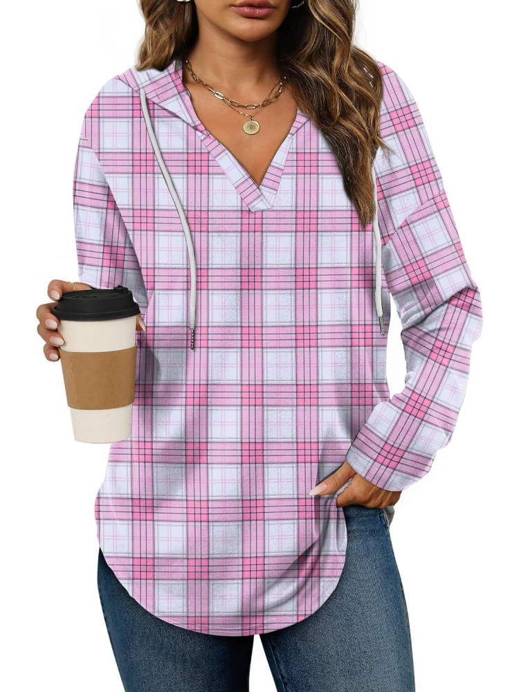 2025 Women's Long Sleeve Plaid Oversized Hoodies (buy 2 free shipping)