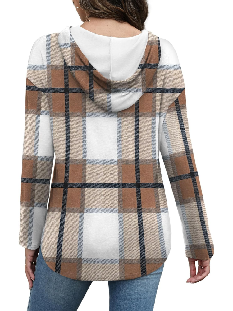 2025 Women's Long Sleeve Plaid Oversized Hoodies (buy 2 free shipping)