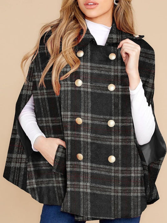 New In Women's Plaid Winter Cape Coat(Buy 2 Free Shipping)