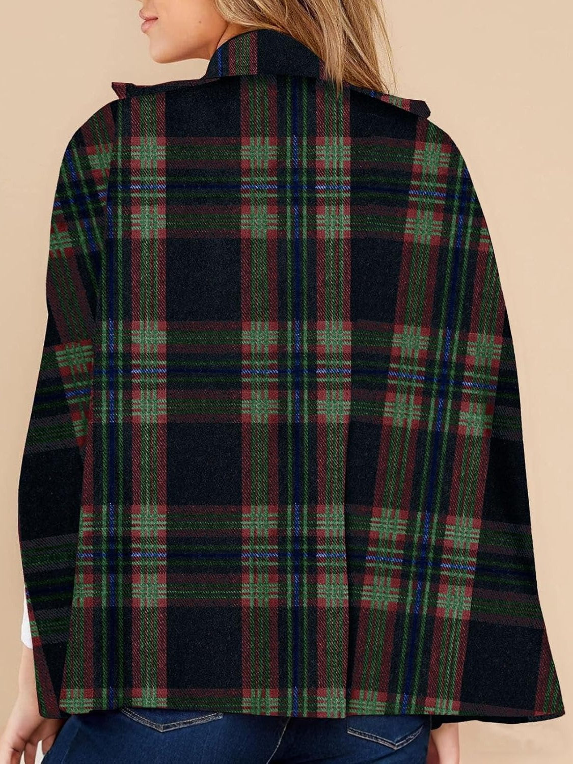 New In Women's Plaid Winter Cape Coat(Buy 2 Free Shipping)