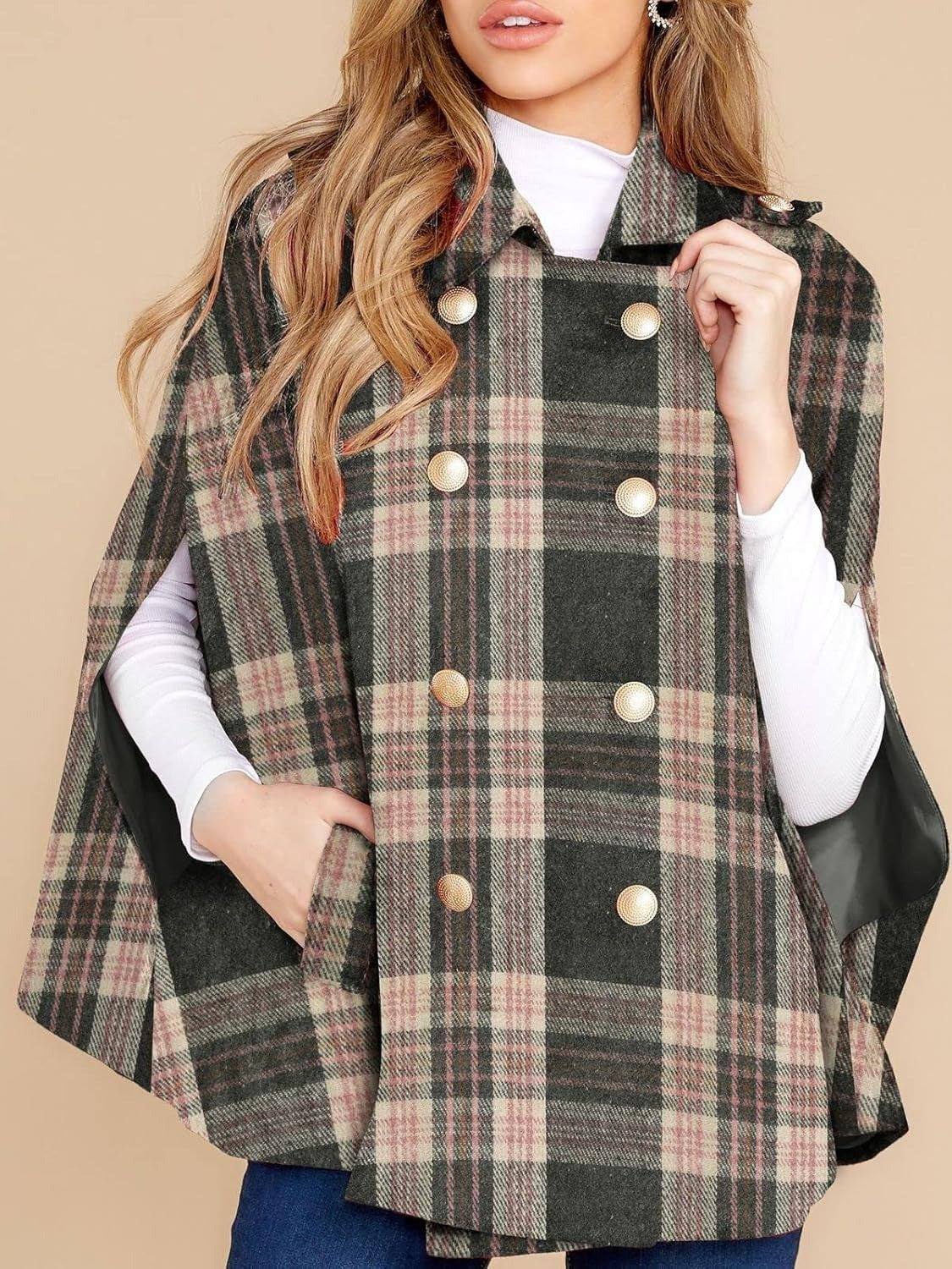 New In Women's Plaid Winter Cape Coat(Buy 2 Free Shipping)