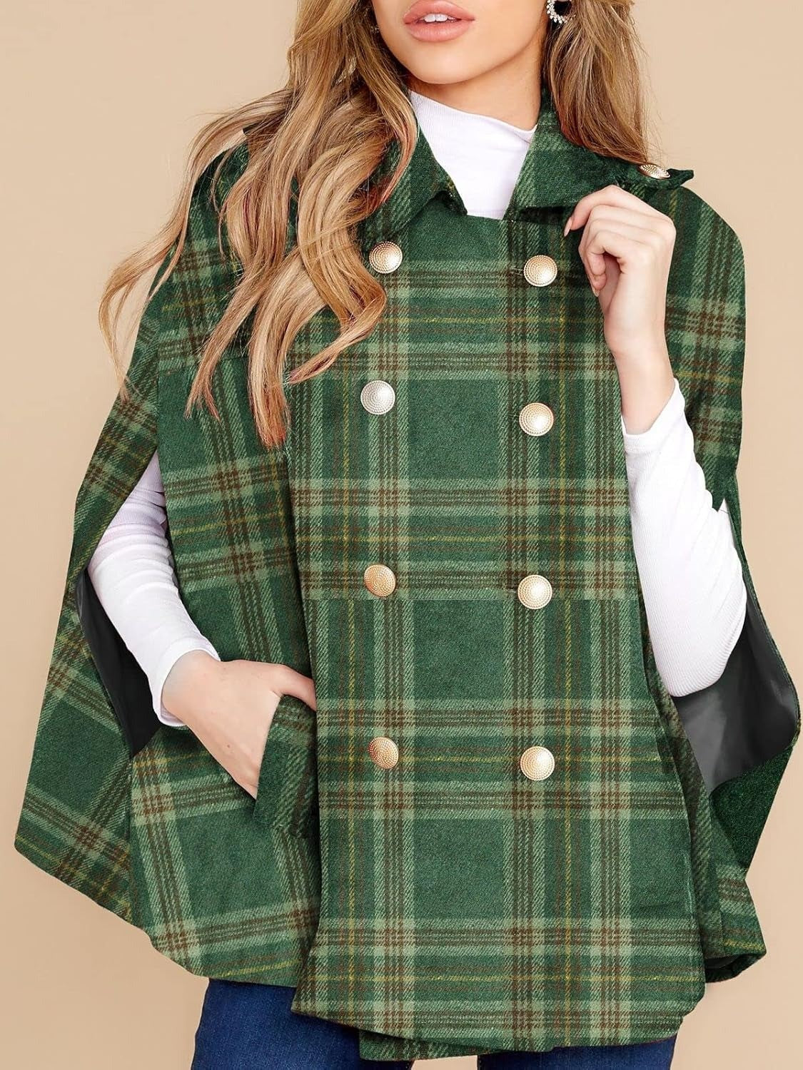 New In Women's Plaid Winter Cape Coat(Buy 2 Free Shipping)