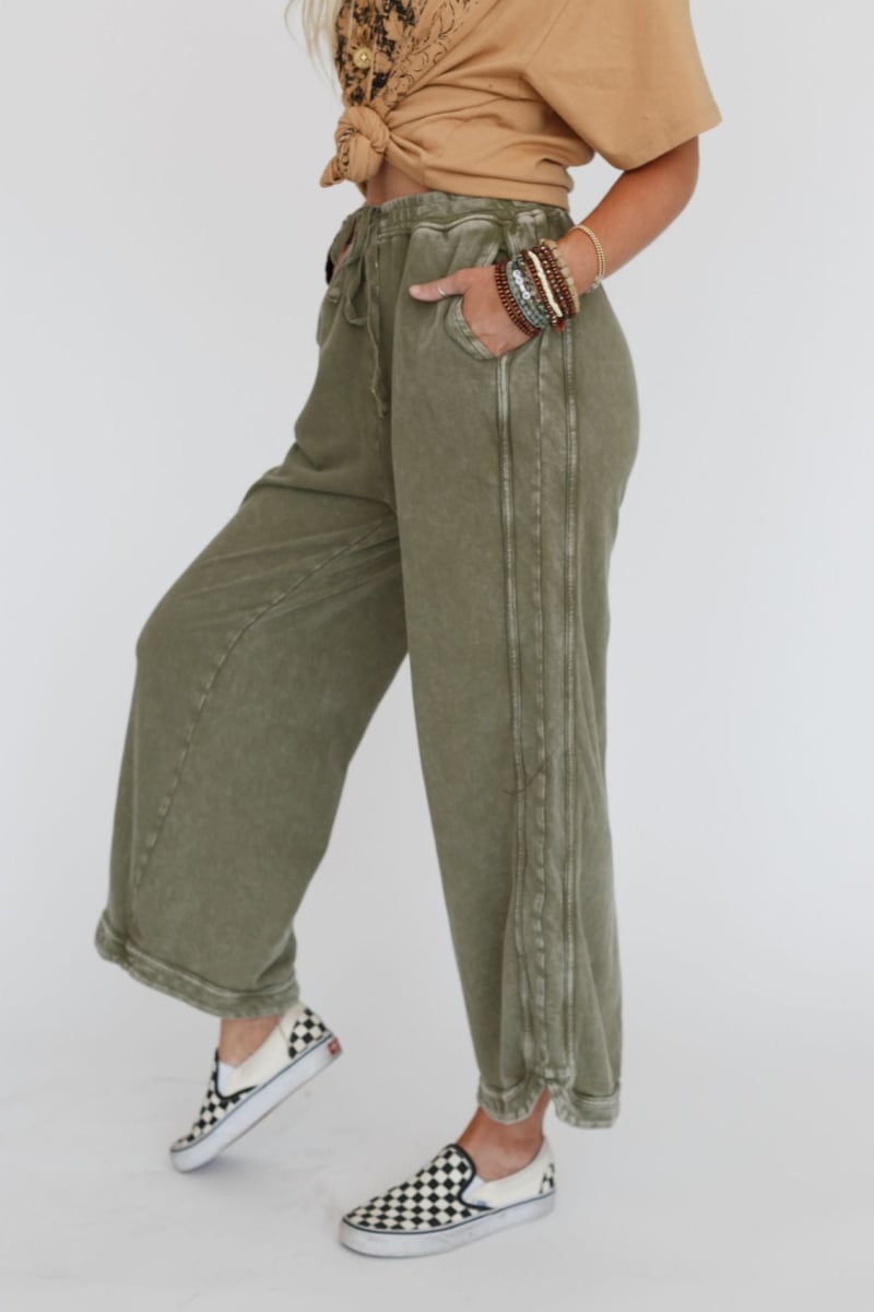 So Comfy Wide Leg Pant Cropped Length